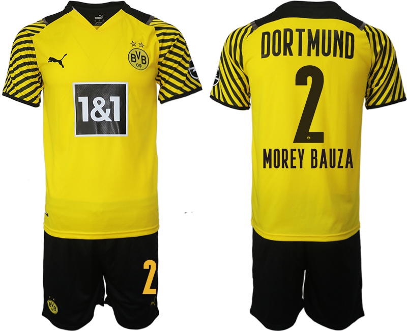 Men 2021-2022 Club Borussia Dortmund home #2 yellow Soccer Jersey